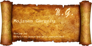 Mojzses Gergely névjegykártya